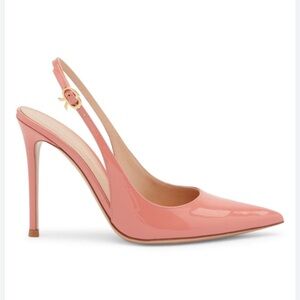 Gianvitto Rossi 105 mm Pink Patent Slingback Pump 39